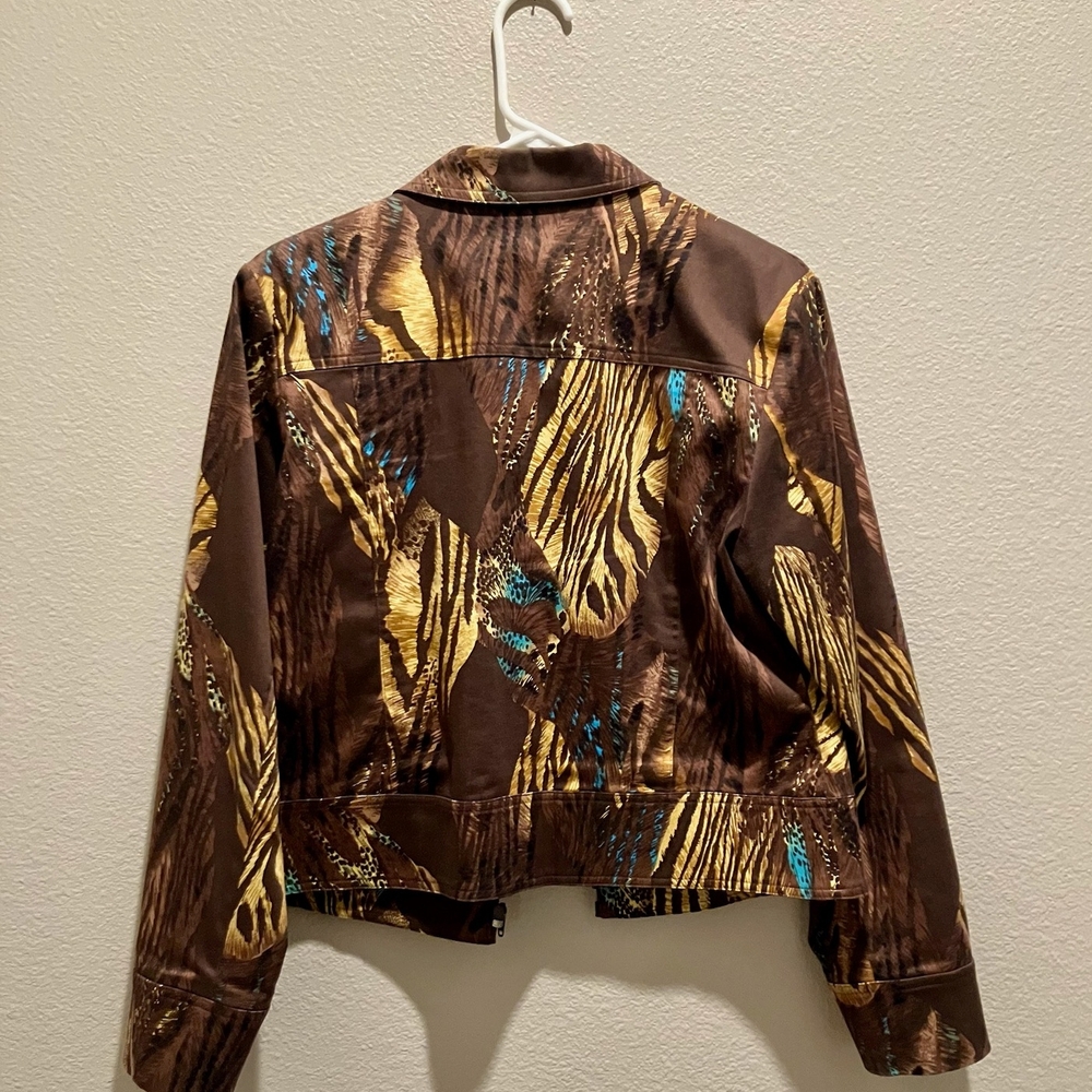 Stylish Brown Patterned Women's Jacket - image 2